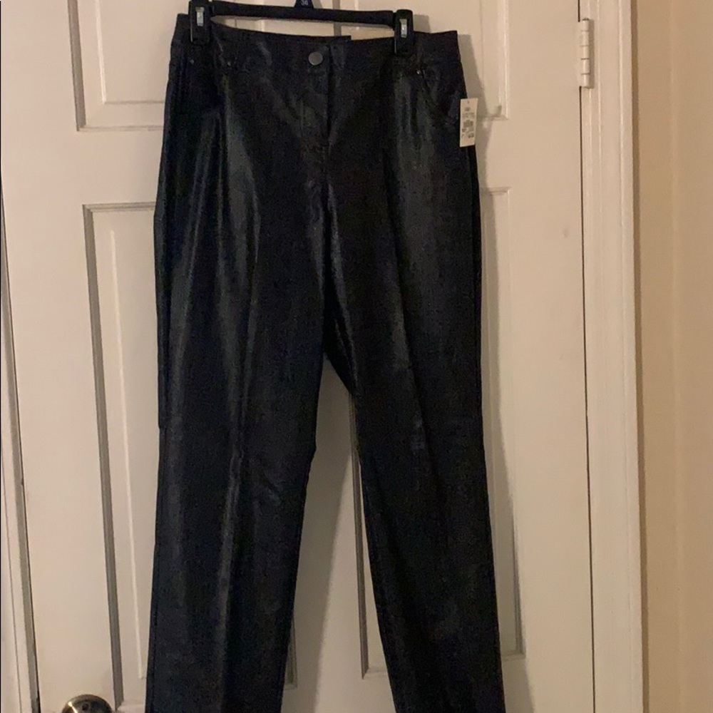 Faux snakeskin pants